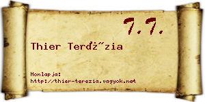 Thier Terézia névjegykártya